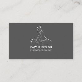 Grå Silver Vit Massage Terapi Masseuse Spa Visitkort