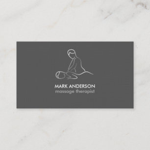 Grå Silver Vit Massage Terapi Masseuse Spa Visitkort
