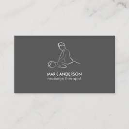 Grå Silver Vit Massage Terapi Masseuse Spa Visitkort