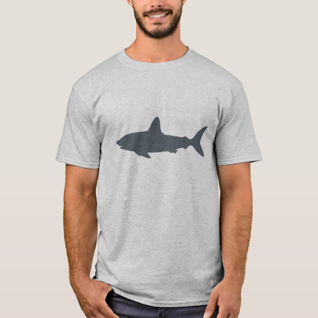 Grå Simmande Haj T Shirt (Framsida)