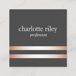 Grå | SNYGGTEN DUBBLA RO GULD RAND Fyrkantigt Visitkort