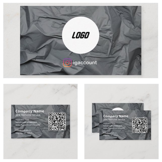 Grå Sophämtning Visitkort (Grey Junk Removal Business Card
)