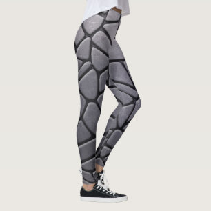 Grå Stens Stenleggings Leggings