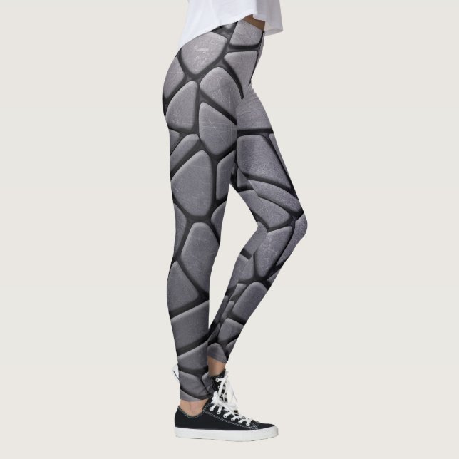 Grå Stens Stenleggings Leggings (Höger)