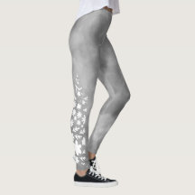 Grå Stjärna och Blommiga Leggings - Chic Estetik C