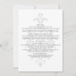 Grå subtil damast informationskort inbjudningar