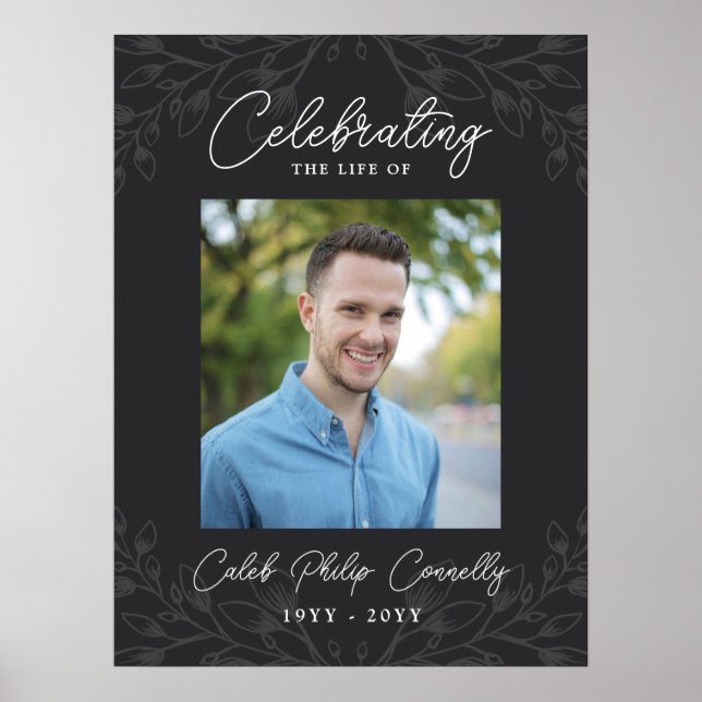 Grå svag grönska Livs firande foto Poster (Framsidan)