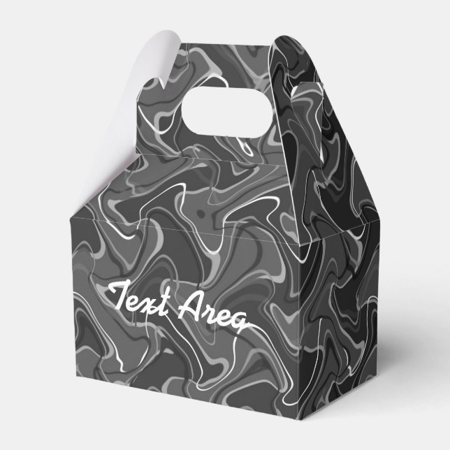 Grå & Svart Abstrakt Rökgavva presentförpackning Presentaskar (Framsidan Sidan)