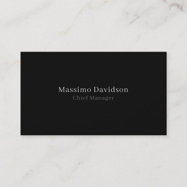 Grå Svart Modern Minimalist Enkel Serif Font Visitkort (Framsida)