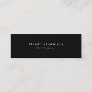 Grå Svart Modern Minimalistisk Enkel Serif Font Mini Visitkort