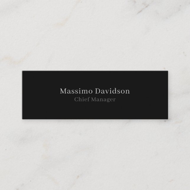 Grå Svart Modern Minimalistisk Enkel Serif Font Mini Visitkort (Framsida)