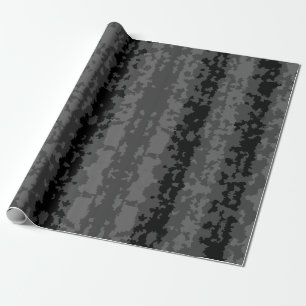 Grå Svart Oregelbunden Abstrakt Mönsterdesign  Presentpapper