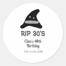 Grå svart RIP 30-års 40-års födelsedag häxhatt hal