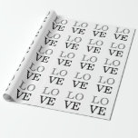 Grå Svart Skrift Kärlek Bröllop  Presentpapper<br><div class="desc">Du kan enkelt ändra typsnitt och färger. Du kan också lägga till din logotyp och bakgrundsbilden som du vill.</div>