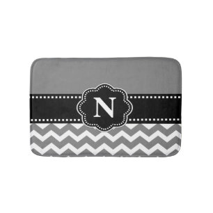 Grå svart sparreMonogramBathmat Badrumsmatta