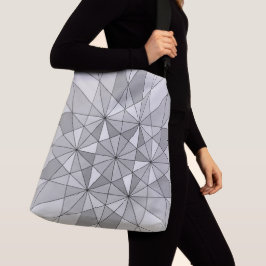 Grå svart vit mosaik triangel retro mönster axelväska