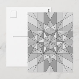 Grå svart vit Mosaik Triangel retro Mönster Vykort