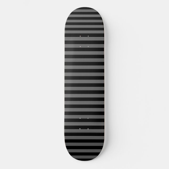 Grå Svarta Ränder Mönster Mini Skateboard Bräda 18,5 Cm (Framsida)