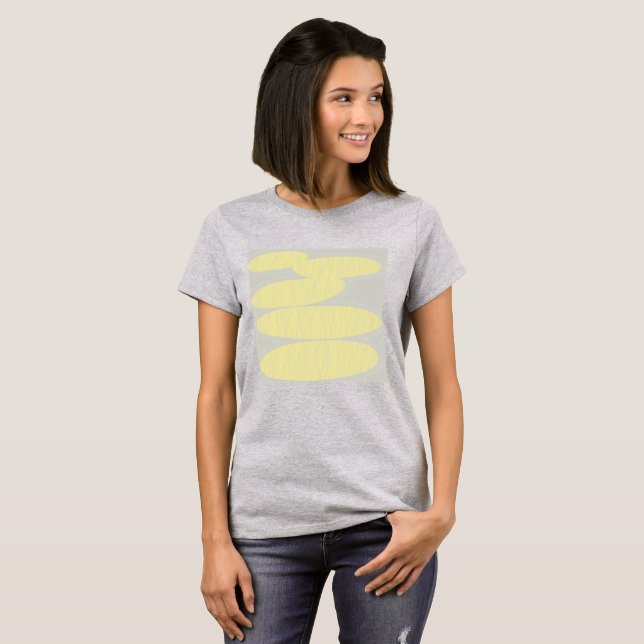 Grå T-Shirt med ljust gul diskdesign (Hel framsida)