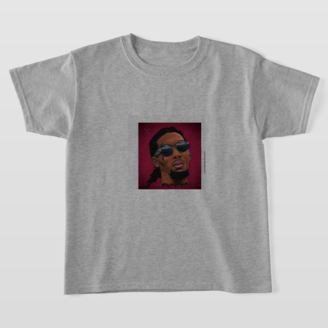 Grå T-shirt Offset för pojkar och tonåringar  (Laydown)