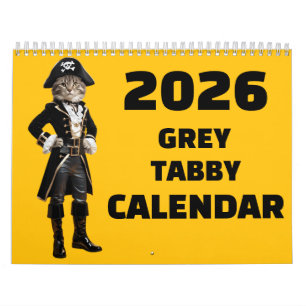 Grå Tabby-kalender Kalender