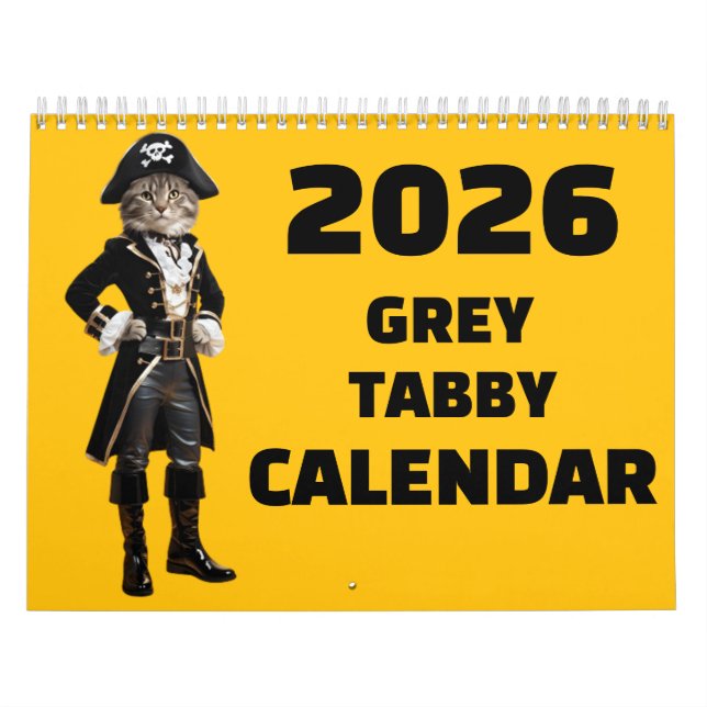 Grå Tabby-kalender Kalender (Omslag)