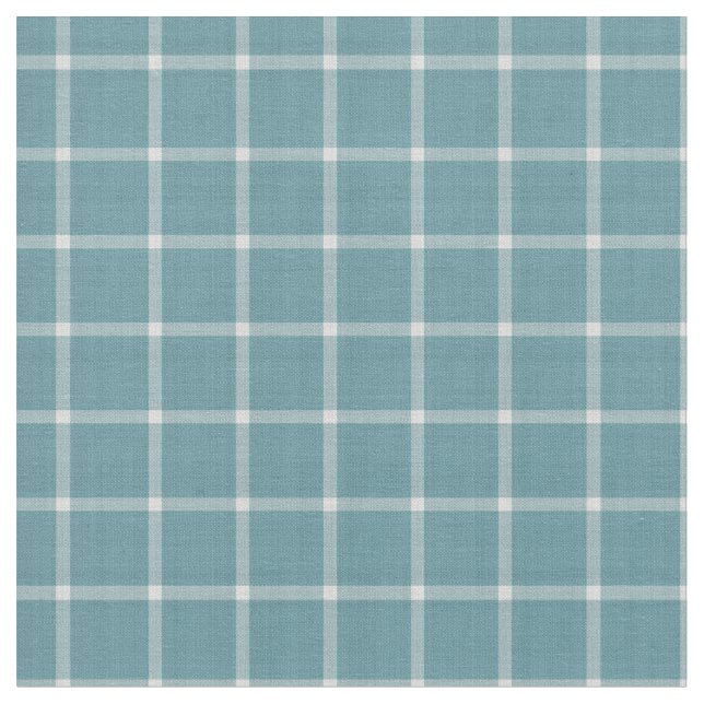 Grå Teal och Vit fönsterrutig gingham  Tyg (Närbild)
