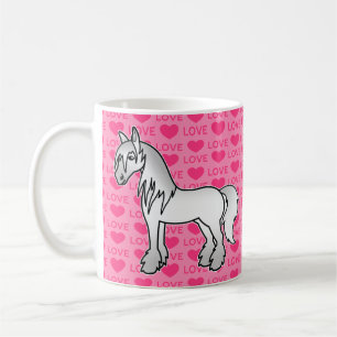 Grå Tecknad Romsk Vanner Shire Clydesdale Kärlek Kaffemugg