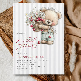 Grå Teddy Tusenskönastörnbär Ren Baby Pojke Baby S Inbjudningar