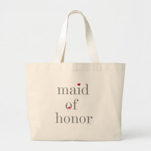 Grå textmaid of honor jumbo tygkasse