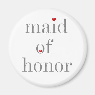 Grå textmaid of honor magnet