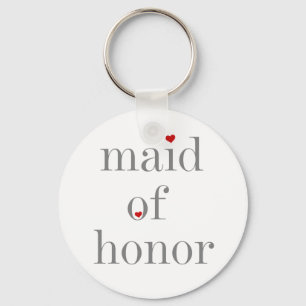 Grå textmaid of honor nyckelring