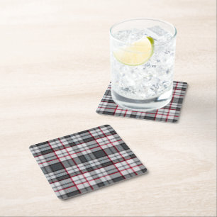 Grå texturerad tartanplaid underlägg papper kvadrat