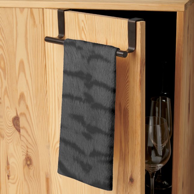 Grå tigerhudstryck kökshandduk (Thirds Fold)