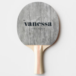 Grå Timmer Minimal Modern Klassisk Namn Pingisracket