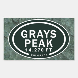 Grå toppvärde CO 14 270 FT Colorado Rocky Mountain Rektangulärt Klistermärke