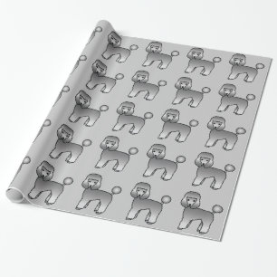 Grå Toy Poodle Hundmönster Presentpapper