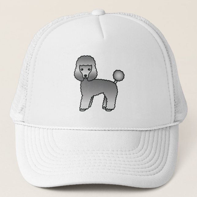 Grå Toy Pudel Söt Tecknad Hund Keps (Framsida)