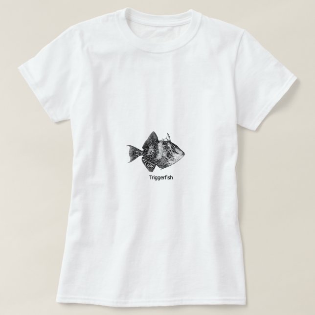 Grå Triggerfishlogotyp T Shirt (Design framsida)