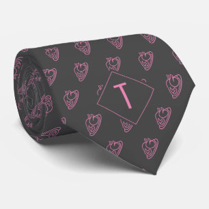 Grå TURKIET Skriv ut Monogram Slips