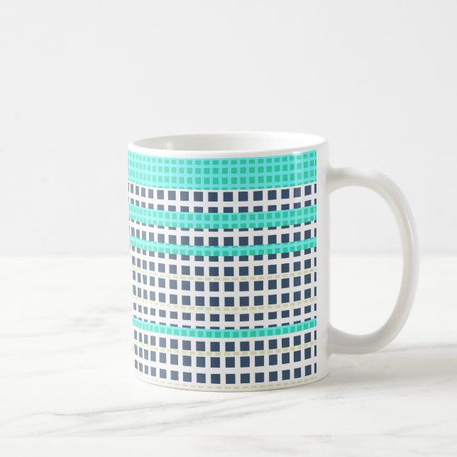 Grå turkos randig kaffemugg (Höger)