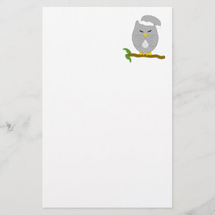 Grå Uggladesign Brevpapper