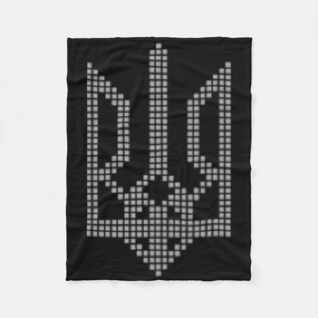 Grå ukrainsk Tryzub-symbol på bröstet - Ukrain Fleecefilt (Framsidan)
