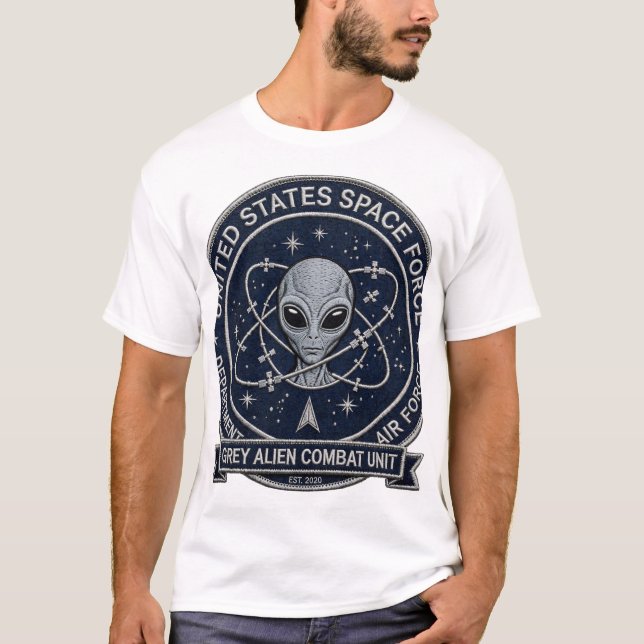 Grå utomjording combat enhet t shirt (Framsida)