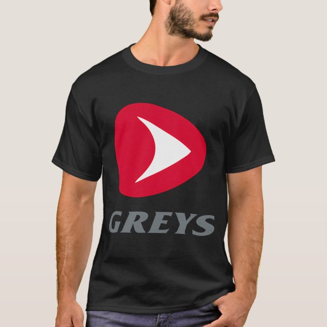 grå utrustning för stor fisk t shirt (Framsida)