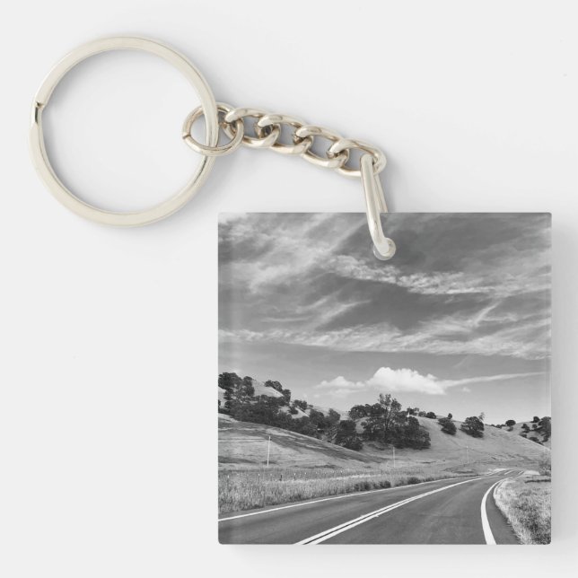 Grå väg Kalifornien Svart och Vitt Fotografi (Framsidan)