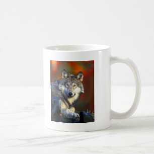Grå varg, hotade arterDigital fotografi Kaffemugg