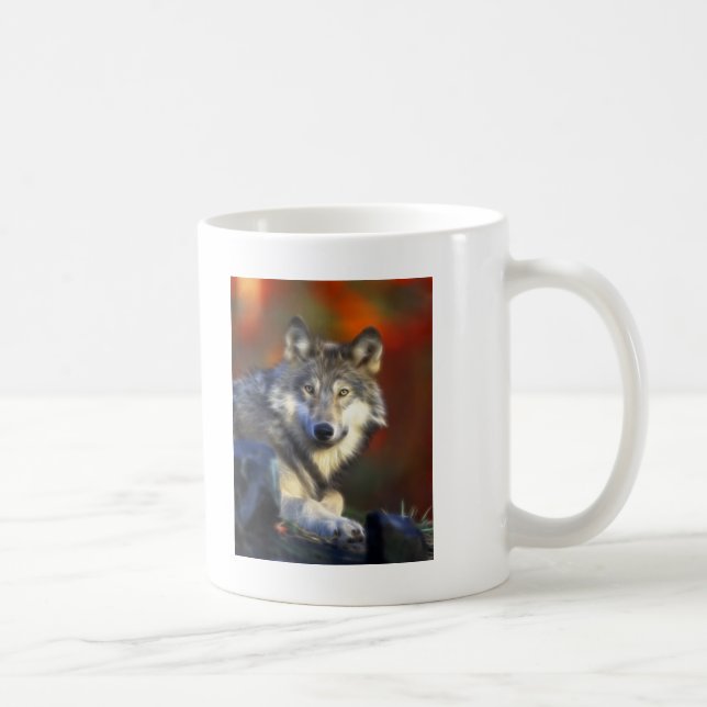 Grå varg, hotade arterDigital fotografi Kaffemugg (Höger)