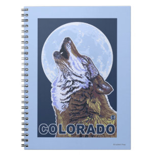 Grå varg HowlingColorado Anteckningsbok Med Spiral
