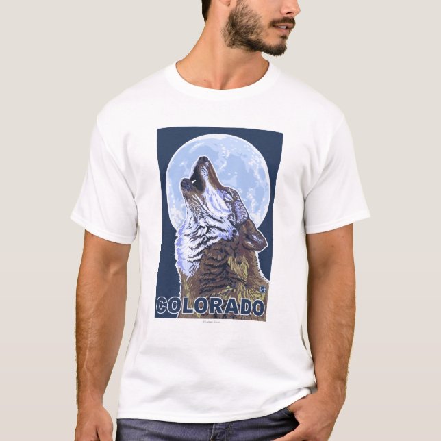 Grå varg HowlingColorado Tee Shirt (Framsida)